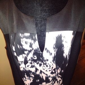 Black with Pale Pink abstract dress